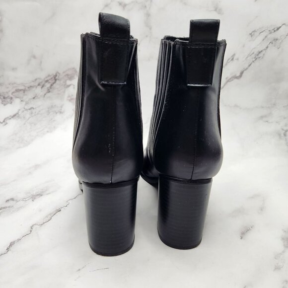 H&M Leather Pointed Toe Black Ankle Boots Booties Women's Size 37 (US 6) - Picture 5 of 11